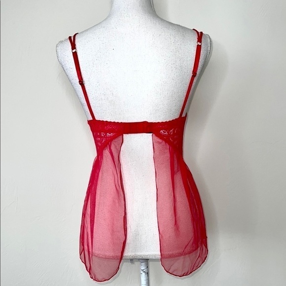 Victoria’s Secret Cherry Mesh Pushup Babydoll - Picture 4 of 5